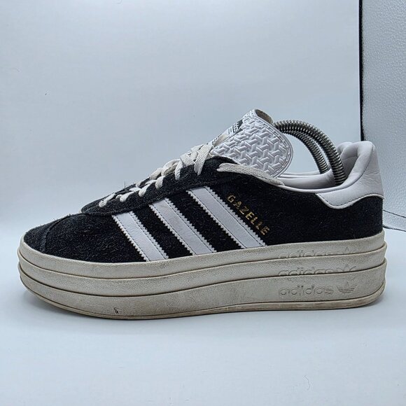 Adidas Gazelle Bold Womens Size 9.5 Black White Platform Sneakers Shoes HQ6912 - Picture 13 of 13